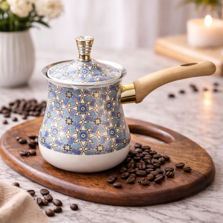 غلاية قهوة فاخرة بتصميم هندسي مميز تمزج بين الأناقة العصرية واللمسات التراثية الراقية 720 مل